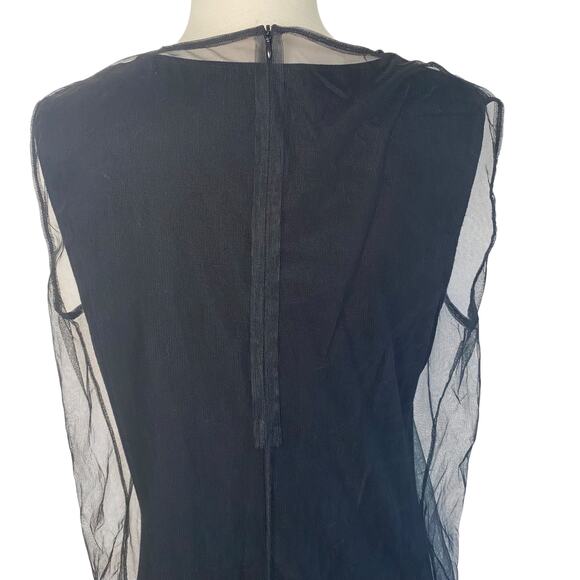 Love Moschino Italian Black Sheer Mesh Tulle Layer Jeweled Euro Subversive Dress - Picture 6 of 8